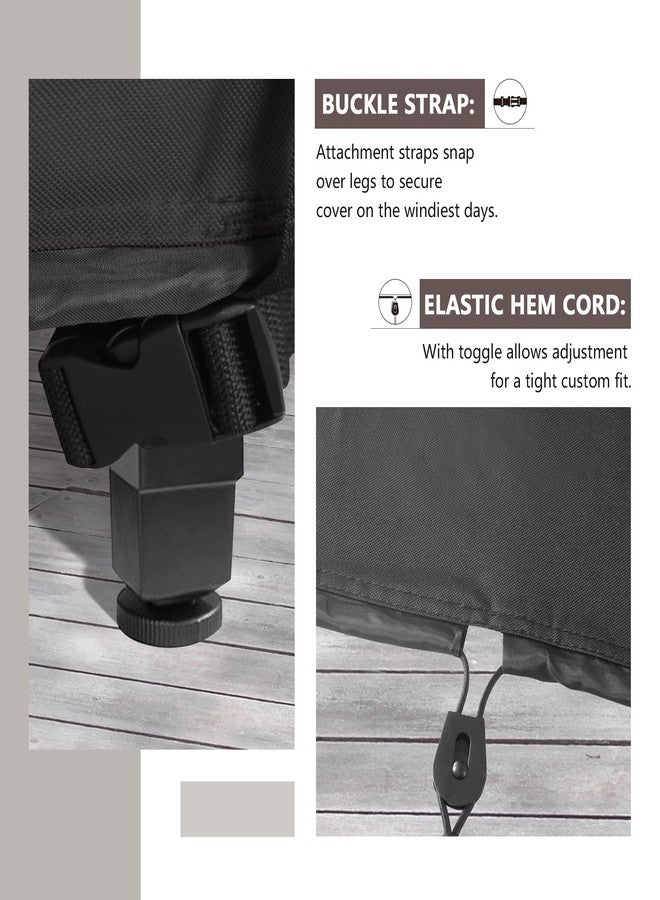 ULTCOVER 600D Tough Canvas Heavy Duty Rectangular Patio Table and Chair Cover - Waterproof Outdoor General Purpose Furniture Covers 76Lx54Wx28H inch, Black - Image 4