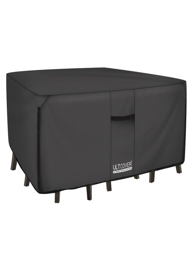 ULTCOVER 600D Tough Canvas Heavy Duty Rectangular Patio Table and Chair Cover - Waterproof Outdoor General Purpose Furniture Covers 76Lx54Wx28H inch, Black - Image 1