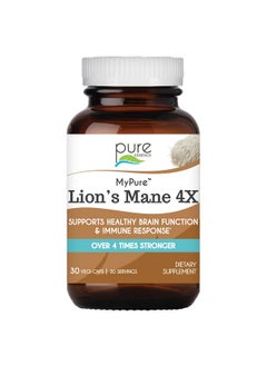 PURE ESSENCE LABS Mypure Lions Mane 4X Mushroom Supplement 100% Real Mushroom Extract For Immune Support Combat Stress And Build Energy Immune Booster For Men And Women 30 Capsules  - Image 2