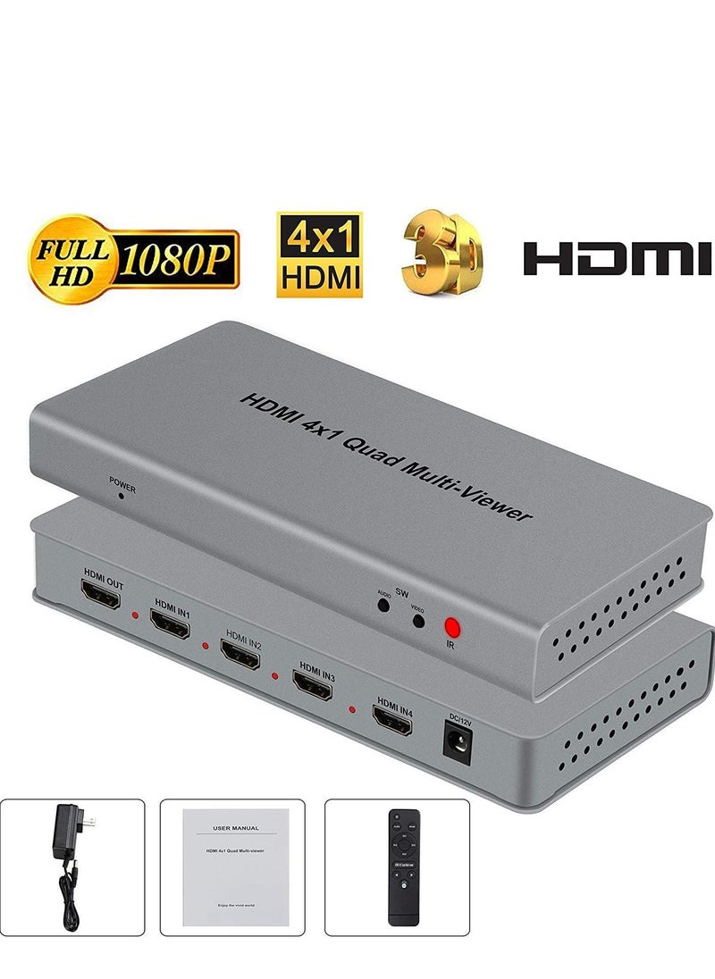 4X1 HDMI Multi-viewer HDMI Quad Screen Real Time Multiviewer with HDMI Seamless Switcher Function Full 1080P&3D Support 5 Modes for PS3/PC/STB/DVD (4X1 HDMI Multi-viewer)(TD-427H-05)