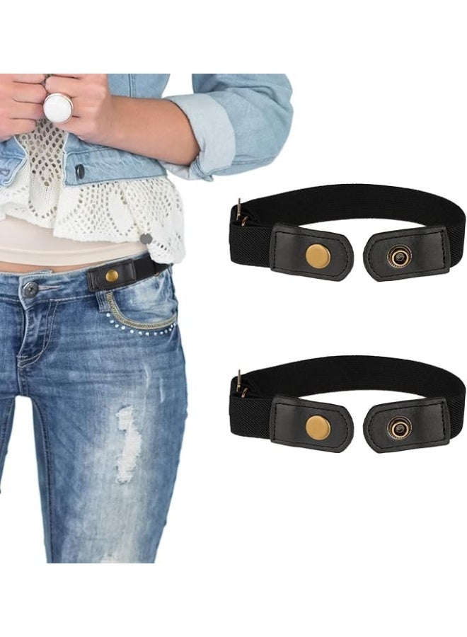 HZYH 2pcs No Buckle Belt for Men and Women, Adjustable Stretch Belt, Invisible Side Belt, Buckle-Free Design for Comfortable Fit, Elastic Waist Belt for Casual or Formal  Wear - Image 4