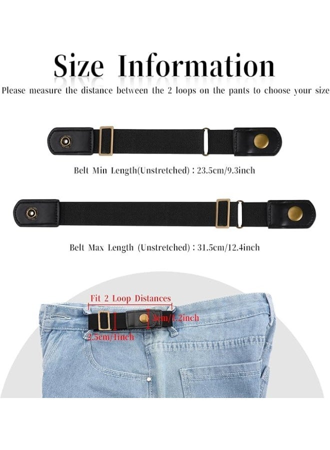 HZYH 2pcs No Buckle Belt for Men and Women, Adjustable Stretch Belt, Invisible Side Belt, Buckle-Free Design for Comfortable Fit, Elastic Waist Belt for Casual or Formal  Wear - Image 3