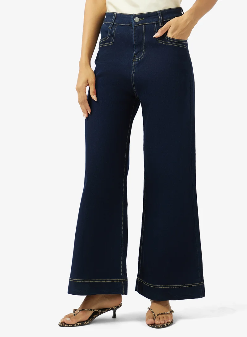 جينجر High Rise Wide Leg Jeans