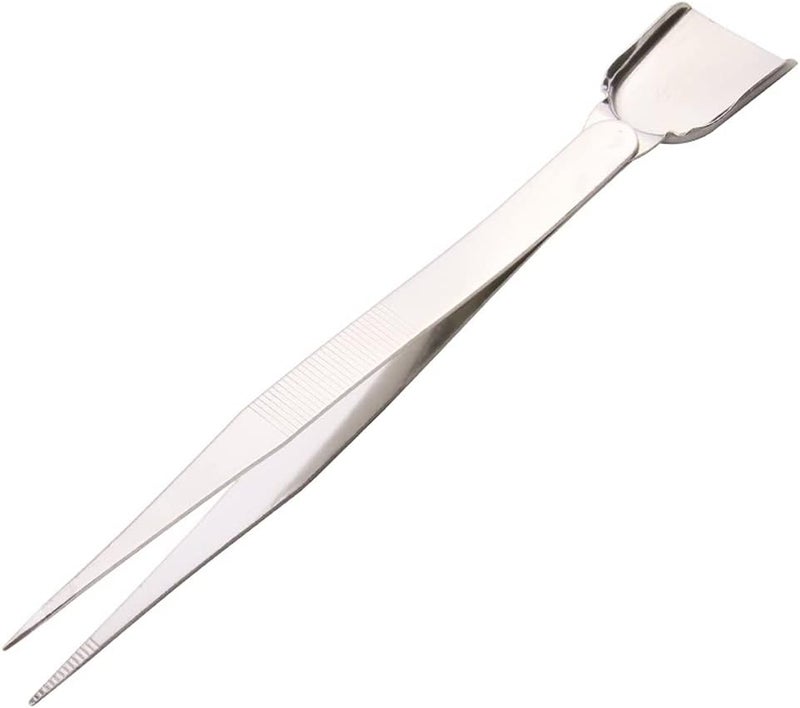 lasenersm 2 Pieces Stainless Steel Tweezers with Shovel Stainless Steel Handy Tweezer with Shovel Diamond Gem Tweezers Jewelry Tweezers with Scoop Gems Pick Up Beads Tools for Beads Gems Diamond - Image 2