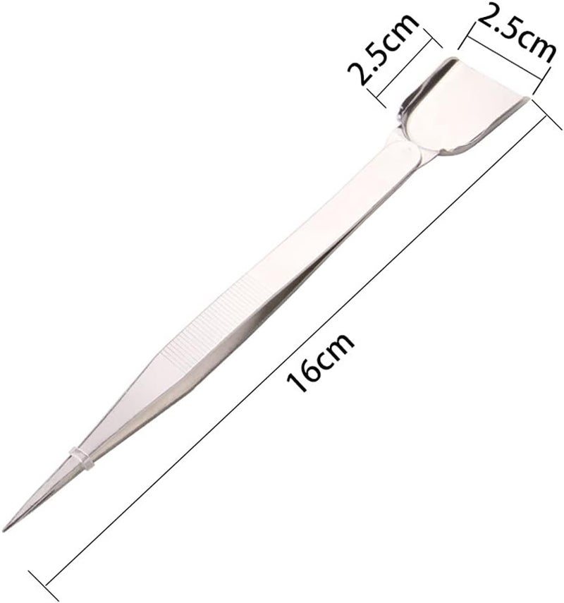 lasenersm 2 Pieces Stainless Steel Tweezers with Shovel Stainless Steel Handy Tweezer with Shovel Diamond Gem Tweezers Jewelry Tweezers with Scoop Gems Pick Up Beads Tools for Beads Gems Diamond - Image 3