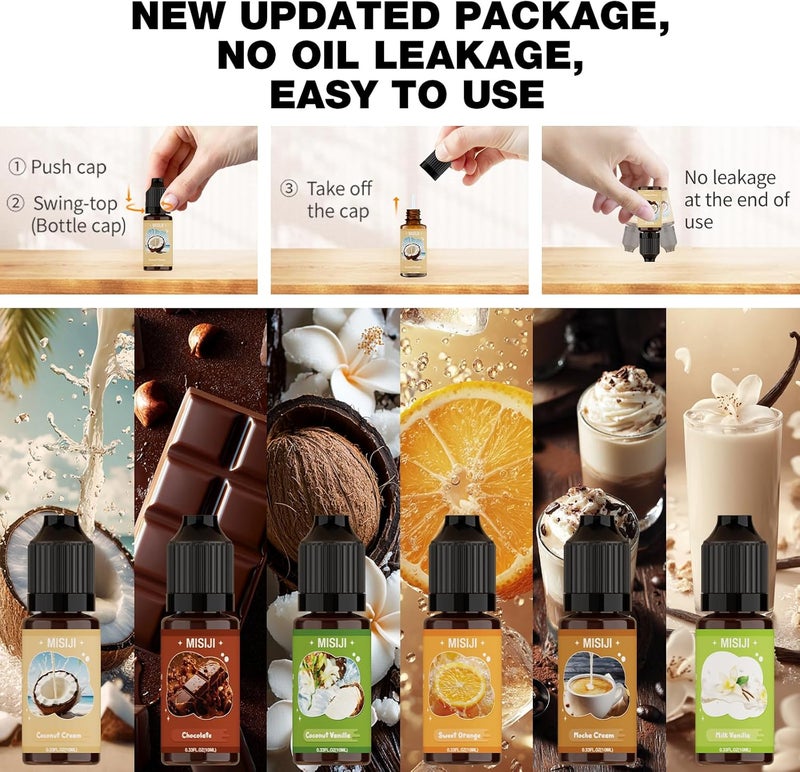 MISIJI Essential Oils Set Top 6 Aromatherapy - Essential Oils for Diffuser for Home, Fragrance Diffuser Oils for Aromatherapy, Candle and Soap Making, Humidifiers 6 x 10 ml - Image 2
