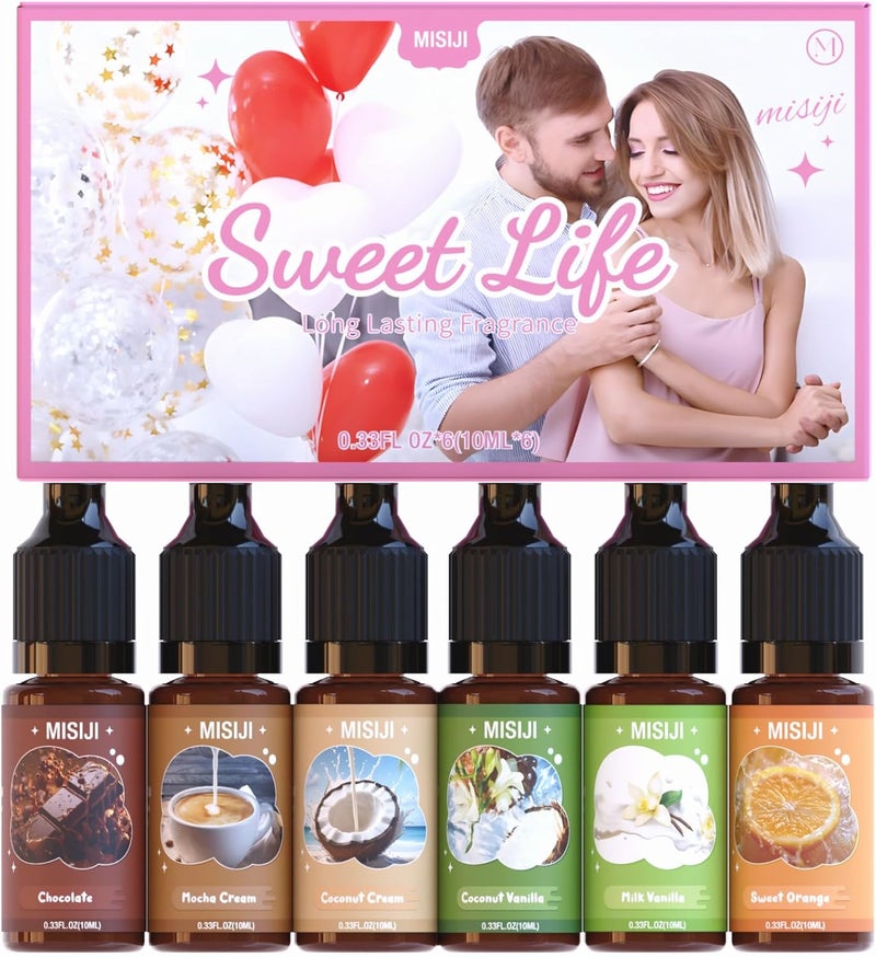 MISIJI Essential Oils Set Top 6 Aromatherapy - Essential Oils for Diffuser for Home, Fragrance Diffuser Oils for Aromatherapy, Candle and Soap Making, Humidifiers 6 x 10 ml - Image 1