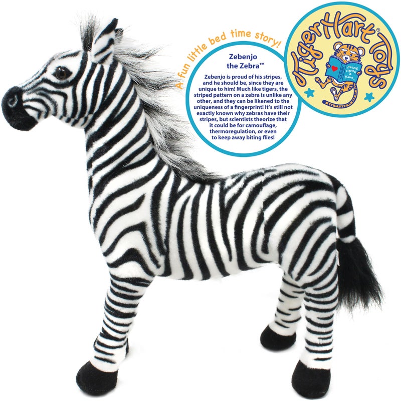 TigerHart Zebenjo The Zebra  16 Inch Stuffed Animal Plush - Image 3