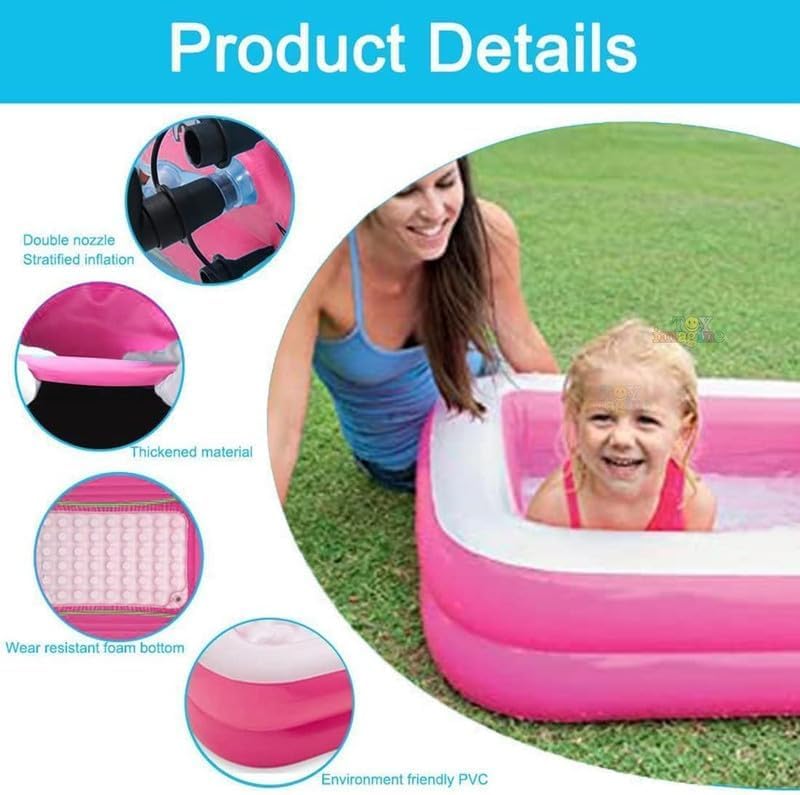 LONGMIRE Sunset Glow Swimming Pool for Kids | Inflatable Round Colourful Ring Baby Pool Portable Baby Bath tub | 0-5 Years | Indoor & Outdoor (Multi Color) (3 FT SEQUARE) - Image 4