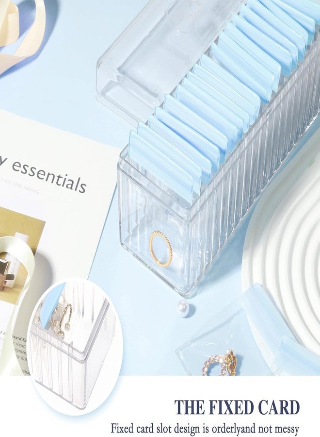 KEYOZA منظم مجوهرات أكريليك من كيوزا، حامل منظم مجوهرات شفاف مع 20 حقيبة مجوهرات محمولة مضادة للتشوه، حقيبة مجوهرات للسفر للأقراط/الخواتم/القلائد للنساء والفتيات - Image 5