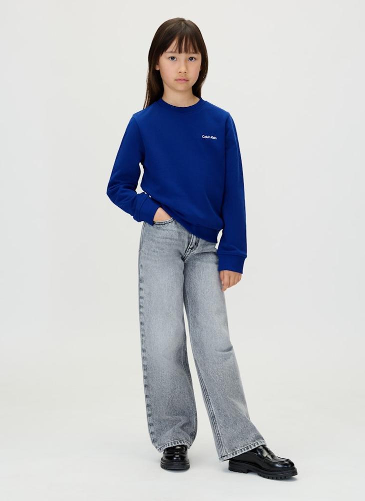 كالفن كلاين جينز كنزة قطنية بشعار للأطفال - Image 4