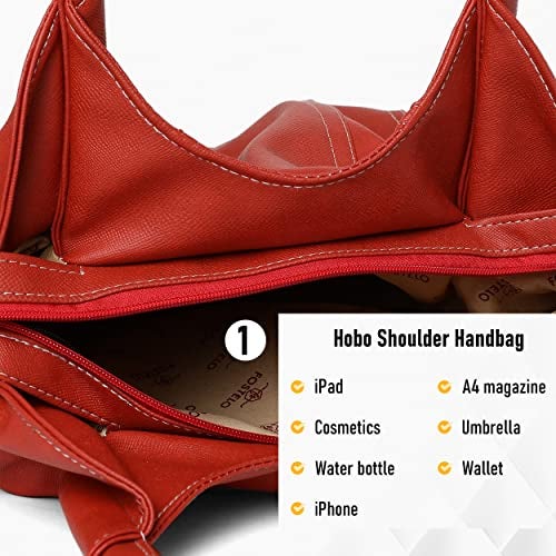 Fostelo Women's Dale Satchel Tote Handbag for Women | Ladies Purse | Stylish Shoulder Bag | Gift For Women | Red - Image 5