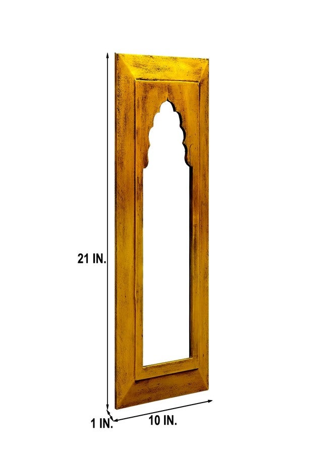 CRAFT TREE Mdf Wall Hanging Carving Jharokha Frame For Home Decor Wall Hanging Showpiece Decor Yellow Colour (Inner Size L6*H17 Inch) - Image 5