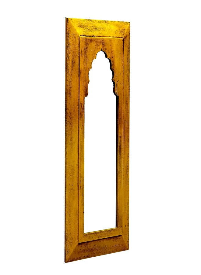 CRAFT TREE Mdf Wall Hanging Carving Jharokha Frame For Home Decor Wall Hanging Showpiece Decor Yellow Colour (Inner Size L6*H17 Inch) - Image 3