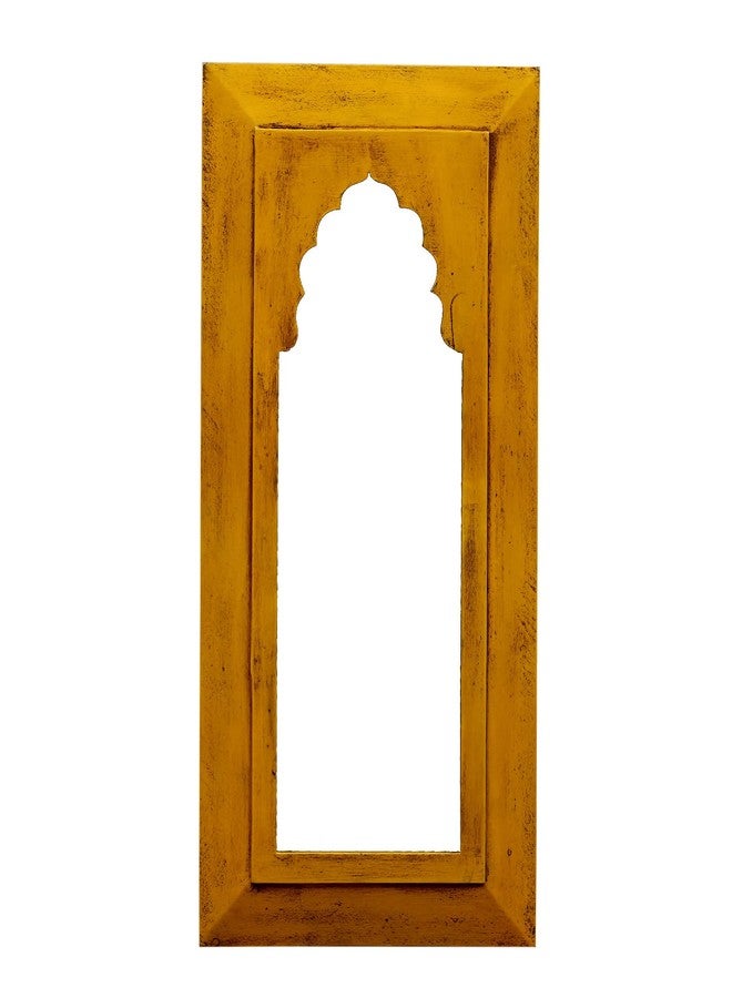 CRAFT TREE Mdf Wall Hanging Carving Jharokha Frame For Home Decor Wall Hanging Showpiece Decor Yellow Colour (Inner Size L6*H17 Inch) - Image 2