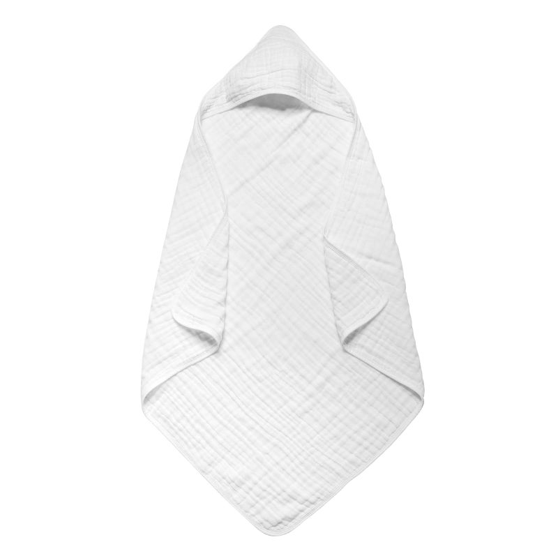 Arnzion Baby Hooded Towels for Babies and Toddlers, Muslin Baby Bath Towel Soft and Absorbency for Boys and Girls (Pure White 1 Pack) - Image 2