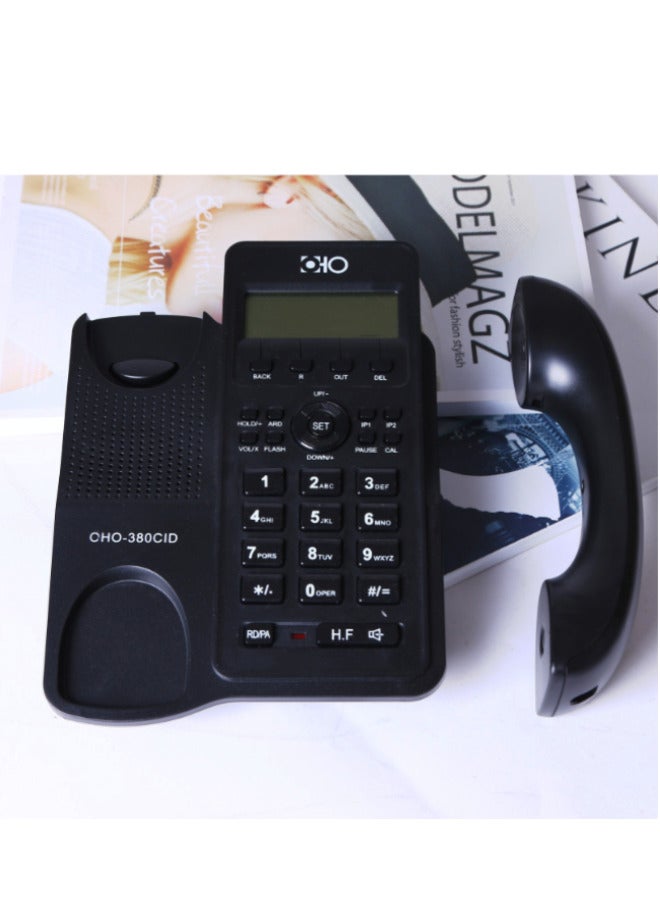 Oho Landline Phone with Caller, Handsfree Speakerphone, LED Screen, Home /Office/Hotel Phone with Caller ID, Corded Caller ID Telephone, Black - Image 1