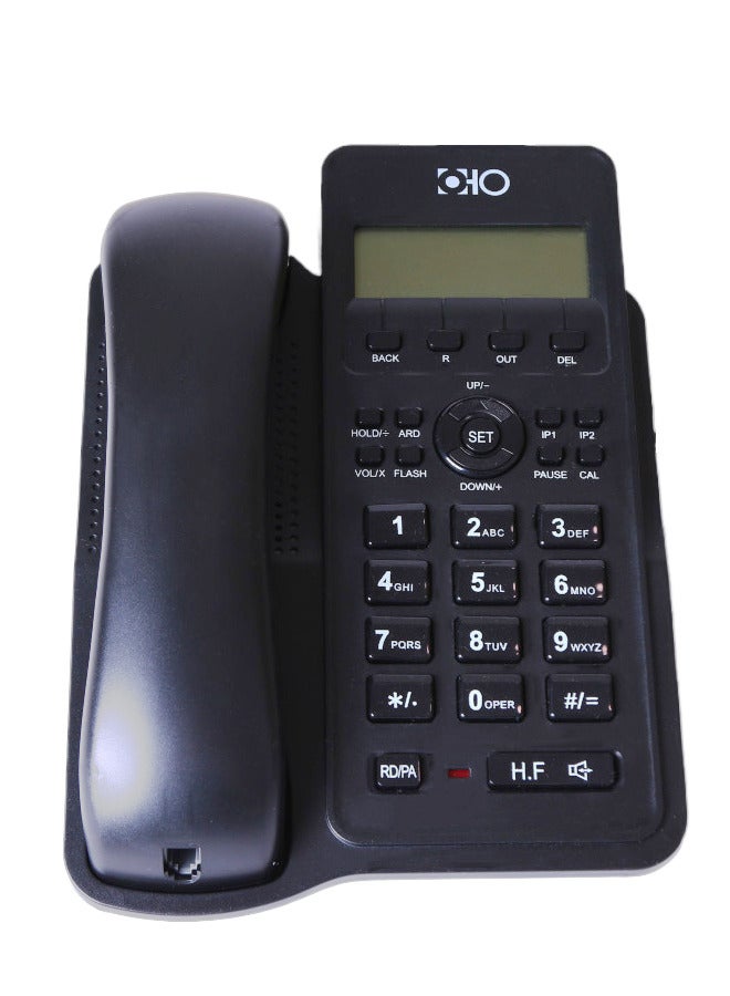 Oho Landline Phone with Caller, Handsfree Speakerphone, LED Screen, Home /Office/Hotel Phone with Caller ID, Corded Caller ID Telephone, Black - Image 5