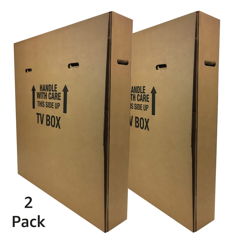 Uboxes Moving Boxes for Your TV Fits 1 LCD/LED up to 70" Plasma, LCD, or LED TV. Moving Box Size : expandable to 70"Length by Width 8" and 40" Height (TV Moving Box - 2 Pack)" - Image 2