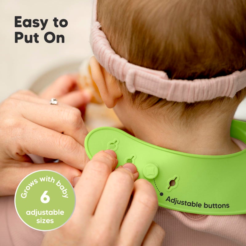 KeaBabies KeaBabies 2-Pack Silicone Bibs For Babies, Silicone Baby Bibs for Eating, Food-Grade Pure Silicone Bib, Toddler Bibs, Waterproof Bibs, Feeding Bibs, Silicon Bibs for Toddlers, Boys, Girls (Cloud Nine)  - Image 5