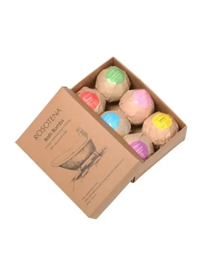 ROSOTENA 6-Piece Sea Salts Bath Bomb Set Multicolour 60g - Image 2