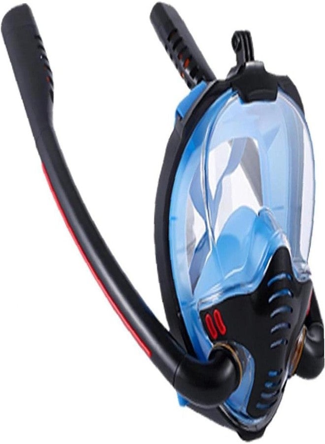 VBM Full Face Snorkel Mask Double Tubes Designed Anti Leak Dry Top System with Camera Mount 180°Panoramic View Snorkeling Gear for Adults Kids Men Women Safe Breathing Snorkel Set (Black S/M) - Image 1