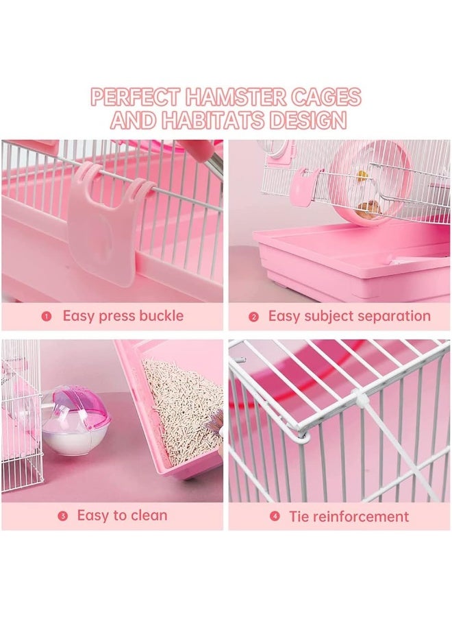 NeoStyle 7pcs 60cm Large Hamster Cage, 2 Layers Large Space Hamster Cage and Habitat with Accessories Rat Cage for Dwarf Hamsters, Syrian Hamsters, Gerbils or Other Small Animals - Image 5