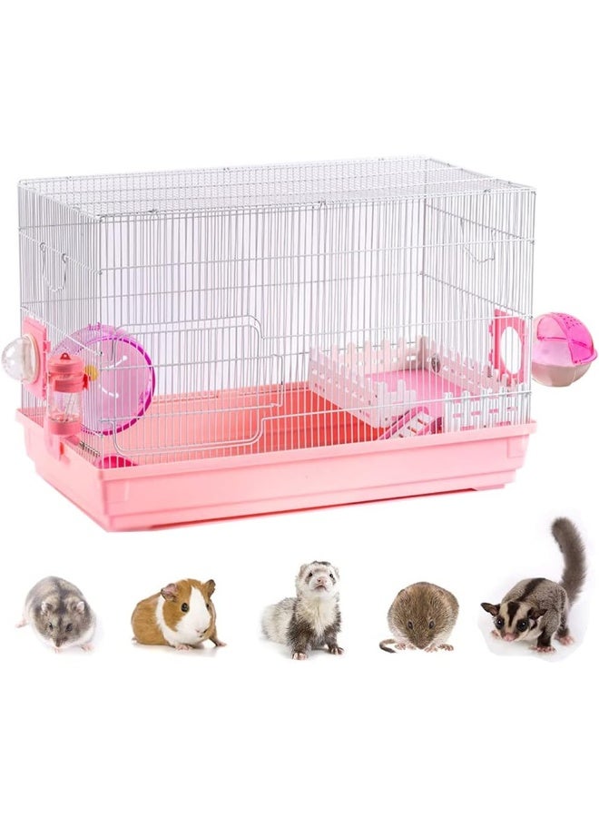 NeoStyle 7pcs 60cm Large Hamster Cage, 2 Layers Large Space Hamster Cage and Habitat with Accessories Rat Cage for Dwarf Hamsters, Syrian Hamsters, Gerbils or Other Small Animals