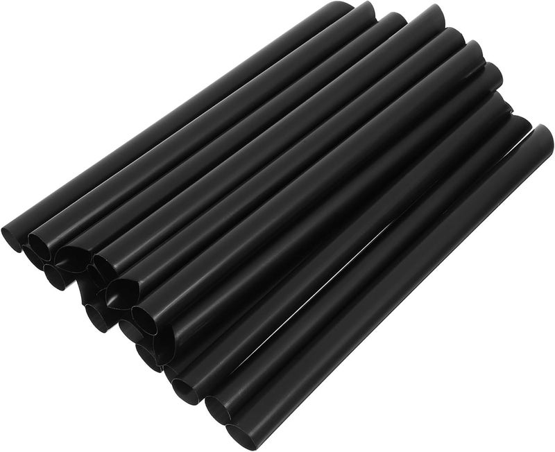 500pcs Individually Wrapped Black Dessert Straws for Milk Tea 19cm Thick Drinking Straws for Bubble Tea and Beverages Food-grade - Image 1