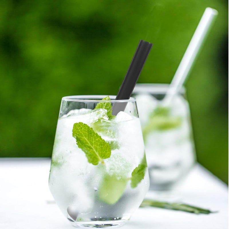 500pcs Individually Wrapped Black Dessert Straws for Milk Tea 19cm Thick Drinking Straws for Bubble Tea and Beverages Food-grade - Image 3
