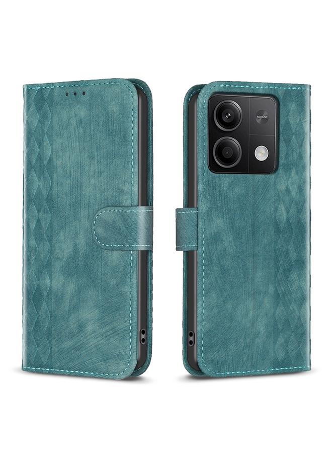 The Bros Case For Xiaomi Redmi Note 13 Plaid Embossed Leather Phone Case
