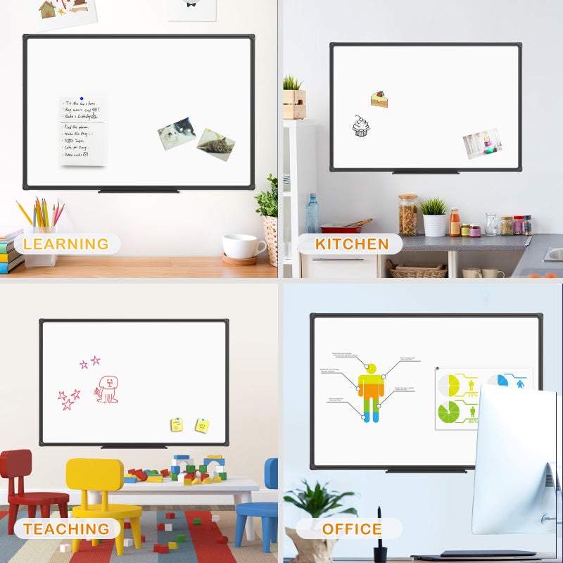 JILoffice Magnetic Whiteboard/White Board, Dry Erase Board 48 x 36 Inch, Black Aluminum Frame Wall Mounted Board for Office Home and School - Image 3