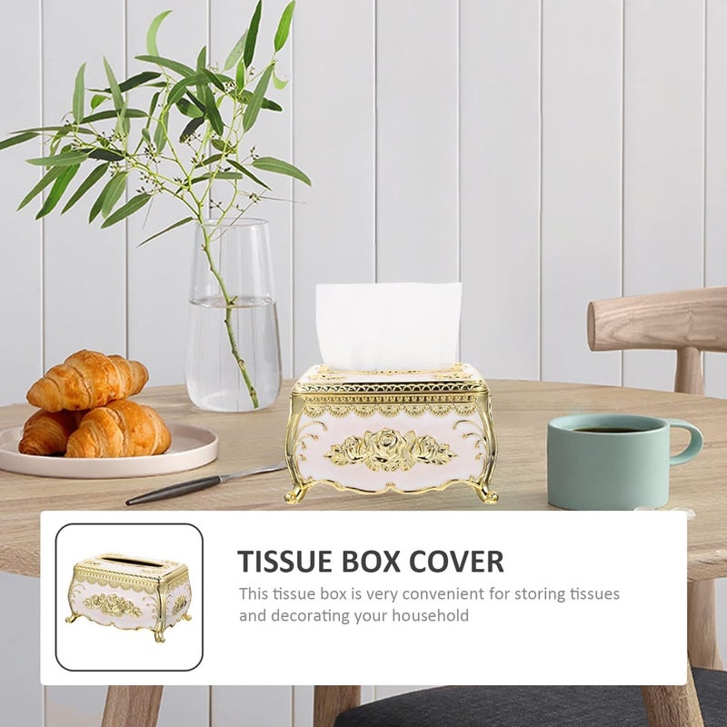 Swejos Luxurious Rose Tissue Box Acrylic Holder Cover Luxurious Design Tissue Holders Paper Holder Napkin Holder for Toilet Bath - Image 2