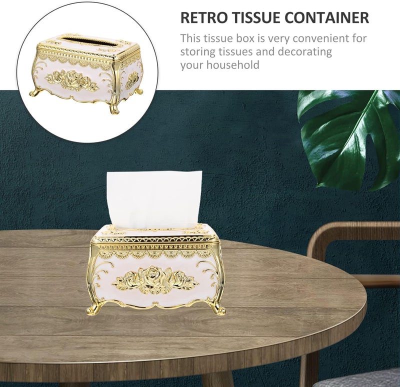 Swejos Luxurious Rose Tissue Box Acrylic Holder Cover Luxurious Design Tissue Holders Paper Holder Napkin Holder for Toilet Bath - Image 4