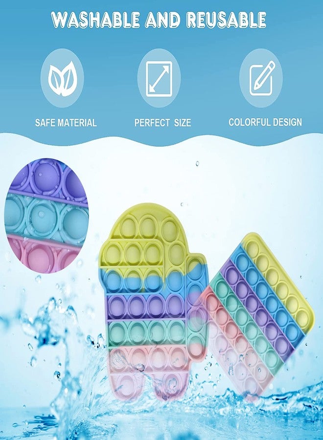 MANVI Fidget Toy for Kids, Sensory Toy for Autism, Fidget Toy for Anxiety, Stress Relief Toys, Push Pop Bubble Fidget Toy, Small Pop It Toy(Rainbow Color) (Android, Android and Square) - Image 3