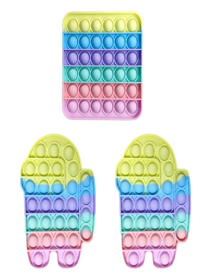 MANVI Fidget Toy for Kids, Sensory Toy for Autism, Fidget Toy for Anxiety, Stress Relief Toys, Push Pop Bubble Fidget Toy, Small Pop It Toy(Rainbow Color) (Android, Android and Square) - Image 1
