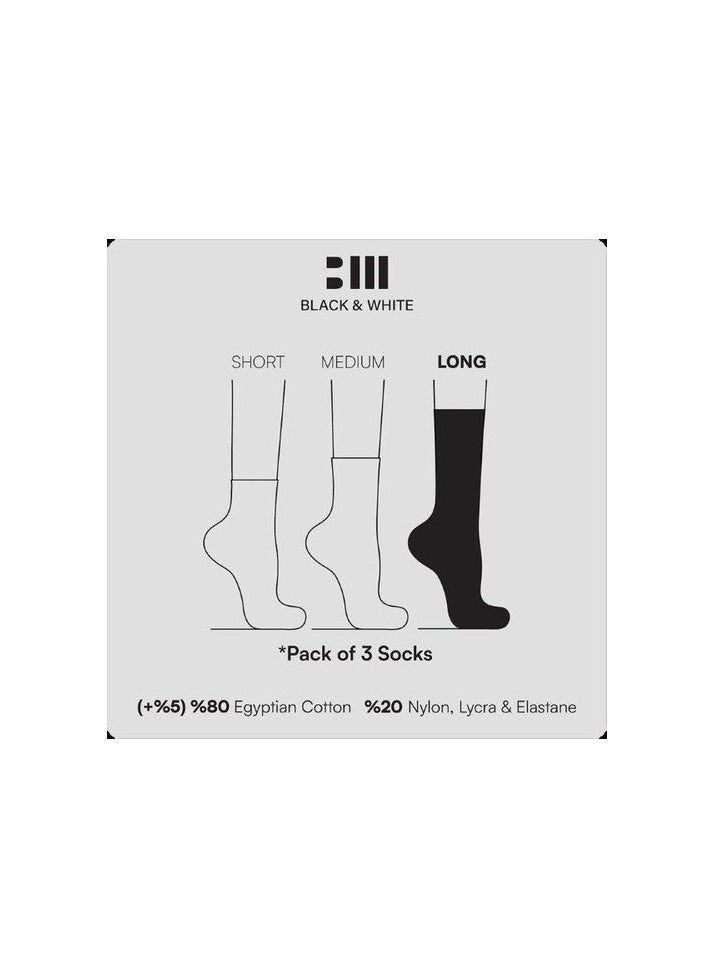 Black & White - Black Long Socks High-Rise - Image 1
