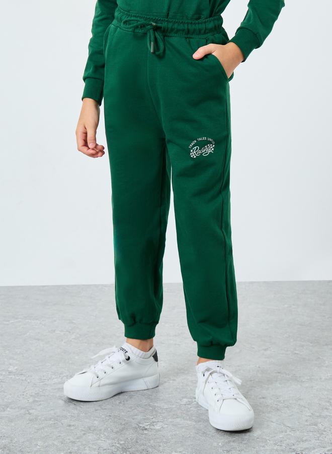 Styli Boys Green Graphic Print Hoodie and Joggers Set - Image 4