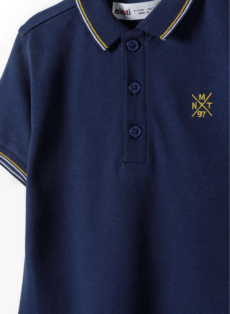 MINOTI Boys' Short Sleeve Polo Shirt with Button Placket
