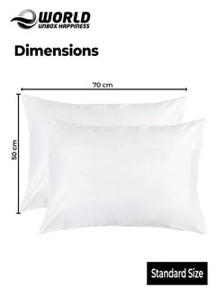 Eworld Waterproof White Cotton Pillow Covers with Smooth Zippers, Double Defense Design Featuring High Thread Count and Plain Style Thick Pillowcases for Home, Hotel, and Dormitory in Pack of 2, And 4  - Image 3