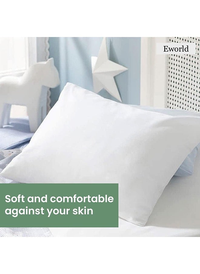 Eworld - Waterproof White Cotton Pillow Covers with Smooth Zippers, Double Defense Design Featuring High Thread Count and Plain Style Thick Pillowcases for Home, Hotel, and Dormitory in Pack of 2, And 4 - Image 1