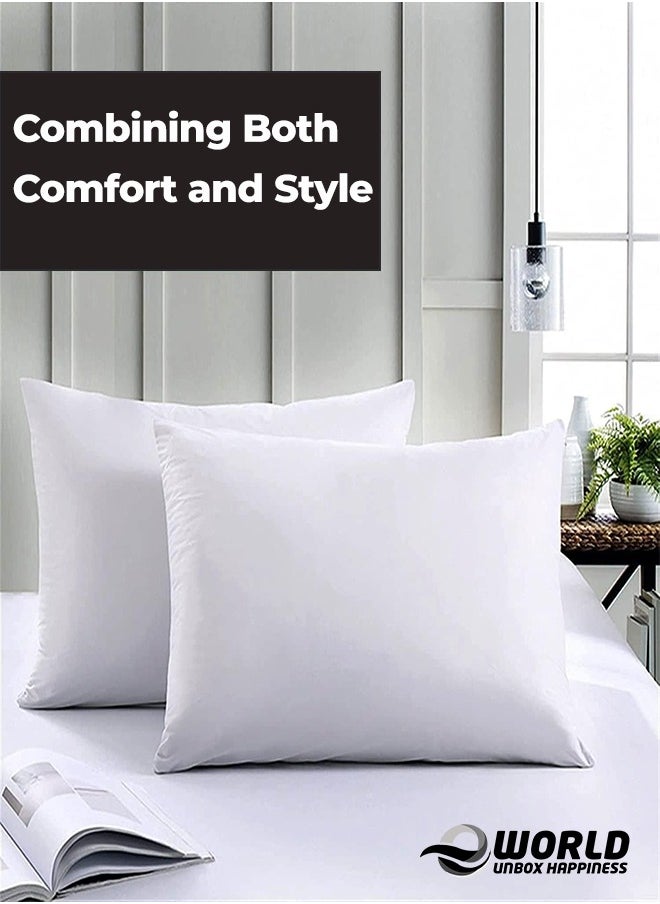 Eworld - Waterproof White Cotton Pillow Covers with Smooth Zippers, Double Defense Design Featuring High Thread Count and Plain Style Thick Pillowcases for Home, Hotel, and Dormitory in Pack of 2, And 4 - Image 1