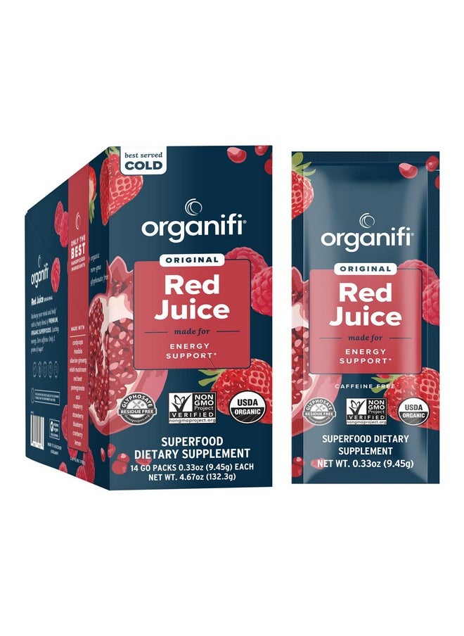 Organifi - Organifi Red Juice - Energy Powder Reduces Afternoon Crashes and Boosts Digestion and Immune System, 14 Go Packets - Image 1