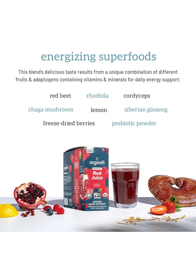 Organifi - Organifi Red Juice - Energy Powder Reduces Afternoon Crashes and Boosts Digestion and Immune System, 14 Go Packets - Image 1
