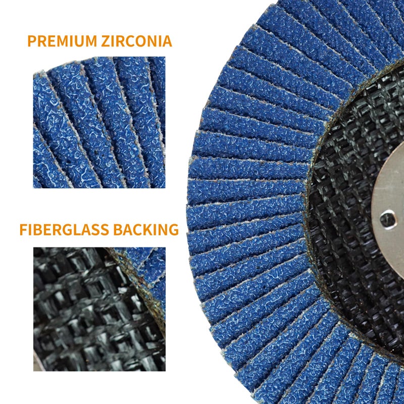 USEWIN 10 Pack Flap Discs 4 1/2 for Angle Grinder Sanding Disc, 40 Grit Grinding Disc, 4.5" x 7/8" Type 29 Zirconia Grinding Wheel for Metal, Wood, Stainless Steel Finishing - Image 2