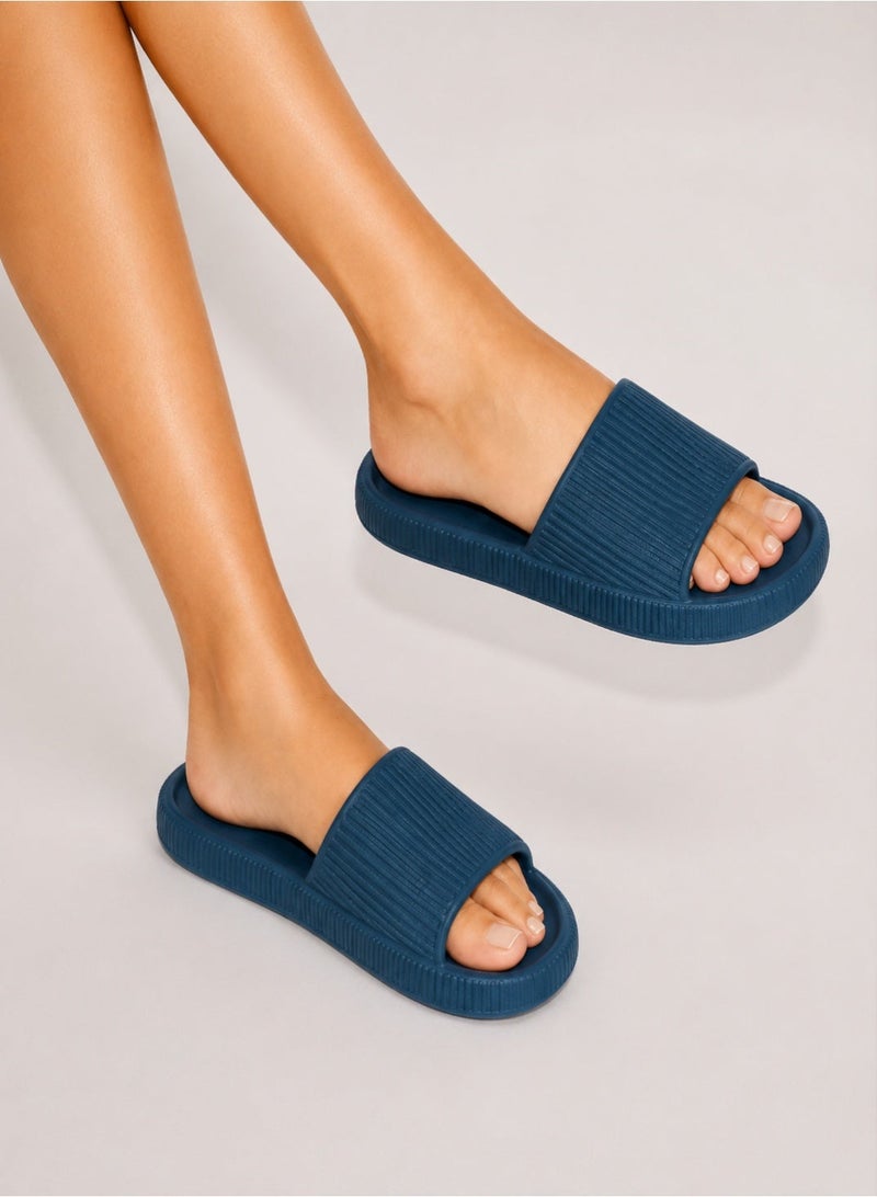Cloud Slides Sandals, Waterproof PVC Slippers, Non-Slip Durable, Lightweight Cushioned Shower Pool Bathroom House Slides - Image 1