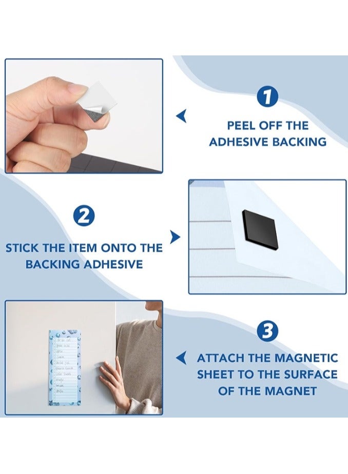 NIIMBOT 100 Pieces Magnets Magnetic Squares Square Magnets with Strong Self Adhesive Backing Tape Perfect for DIY Art Projects Whiteboards and Fridge Magnet Square Tape 20mm x 20mm - Image 3