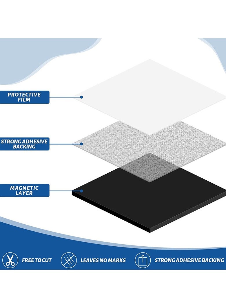 NIIMBOT 100 Pieces Magnets Magnetic Squares Square Magnets with Strong Self Adhesive Backing Tape Perfect for DIY Art Projects Whiteboards and Fridge Magnet Square Tape 20mm x 20mm - Image 4