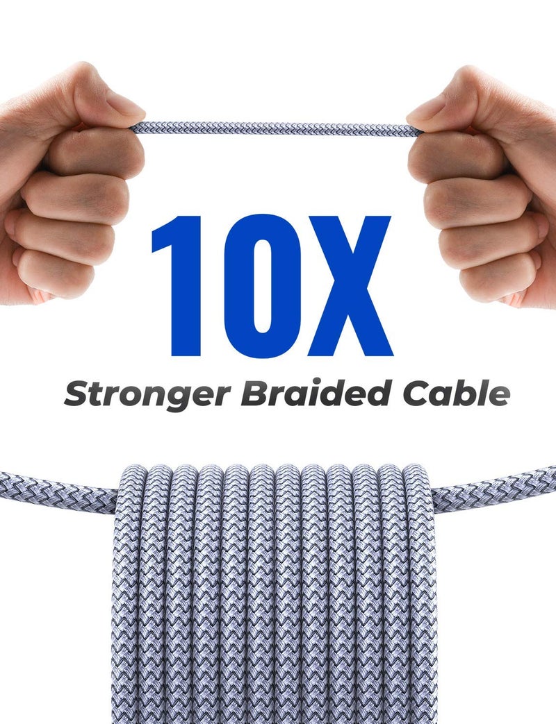 AINOPE 2PACK 3.3FT+3.3FT USB 3.0 Extension Cable Type A Male to Female Extension Cord Sturdy Braided Material Fast Data Transfer Compatible with USB Keyboard,Mouse,Flash Drive, Hard Drive,Printer - Image 4