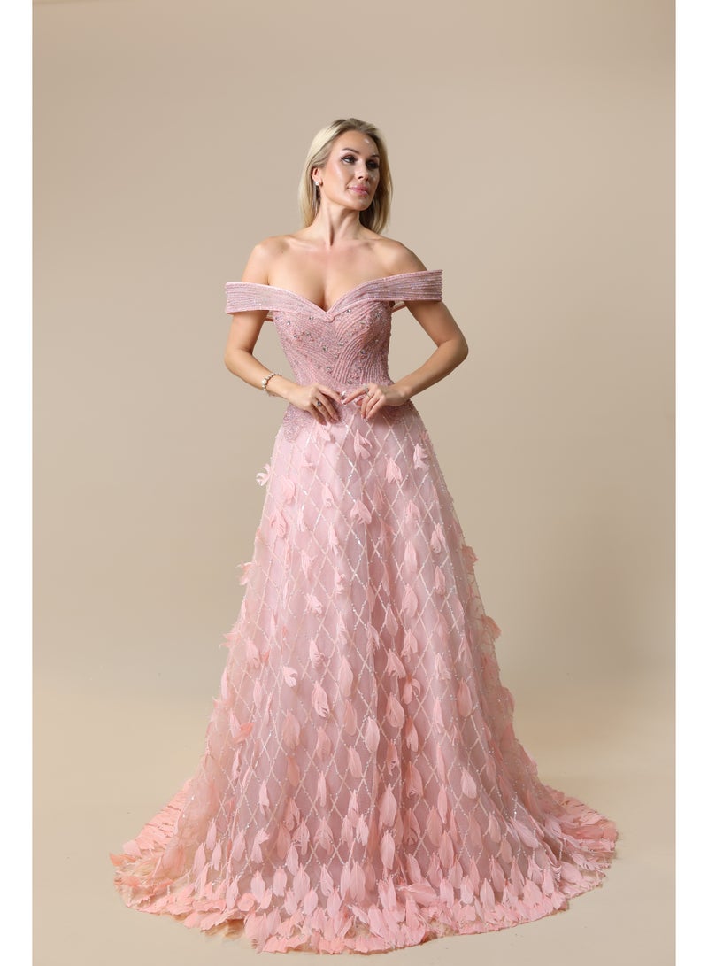 Glamour Muse Off-Shoulder Gown with Flowing Silhouette - Image 2
